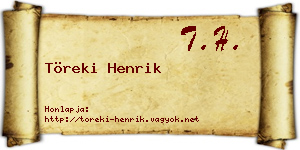 Töreki Henrik névjegykártya